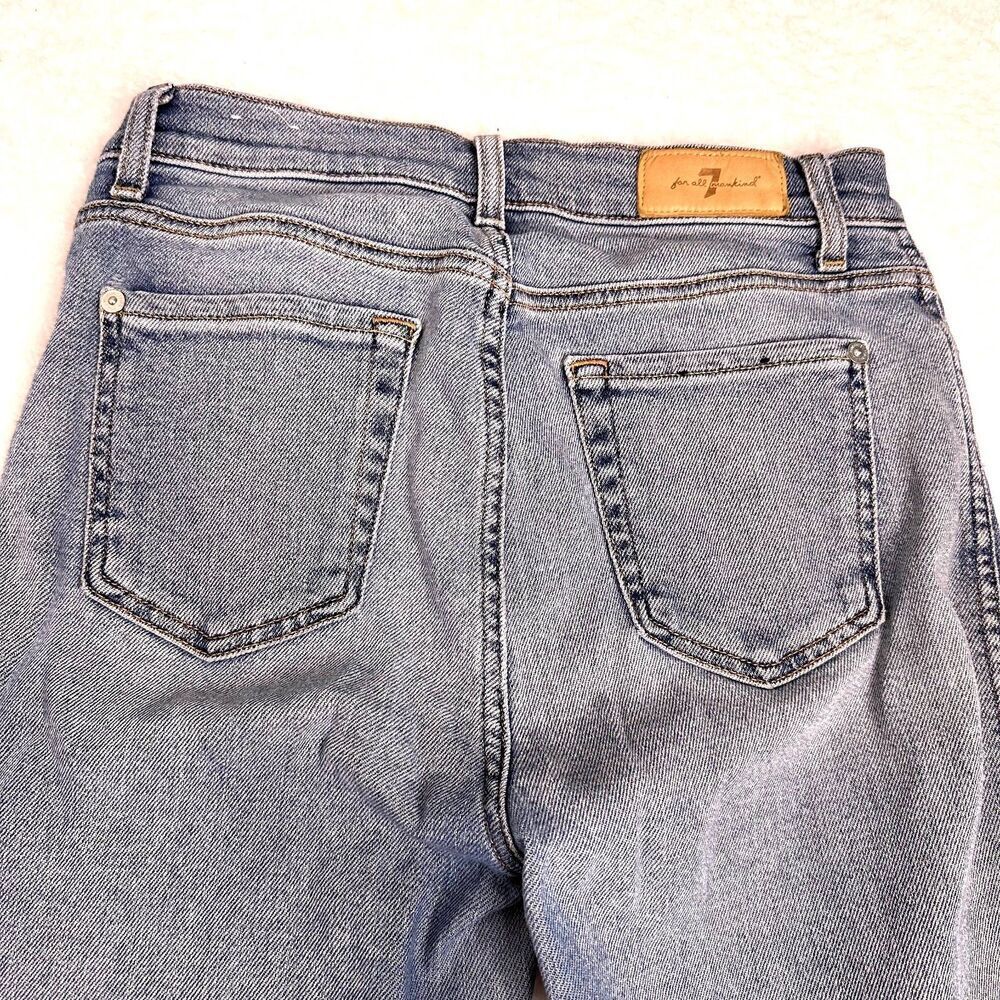 7 for all Mankind Womens Lux Vintage Edie Distressed Jeans Size 25 - Picture 9 of 12